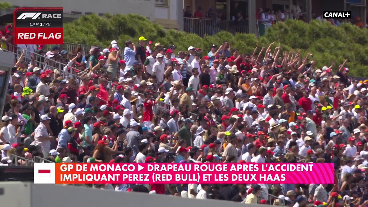 Contact entre les 2 pilotes Alpine ❌ Esteban Ocon et Pierre Gasly se touchent dans le 1er tour, juste avant le drapeau rouge 😔 #MonacoGP #F1 🇲🇨