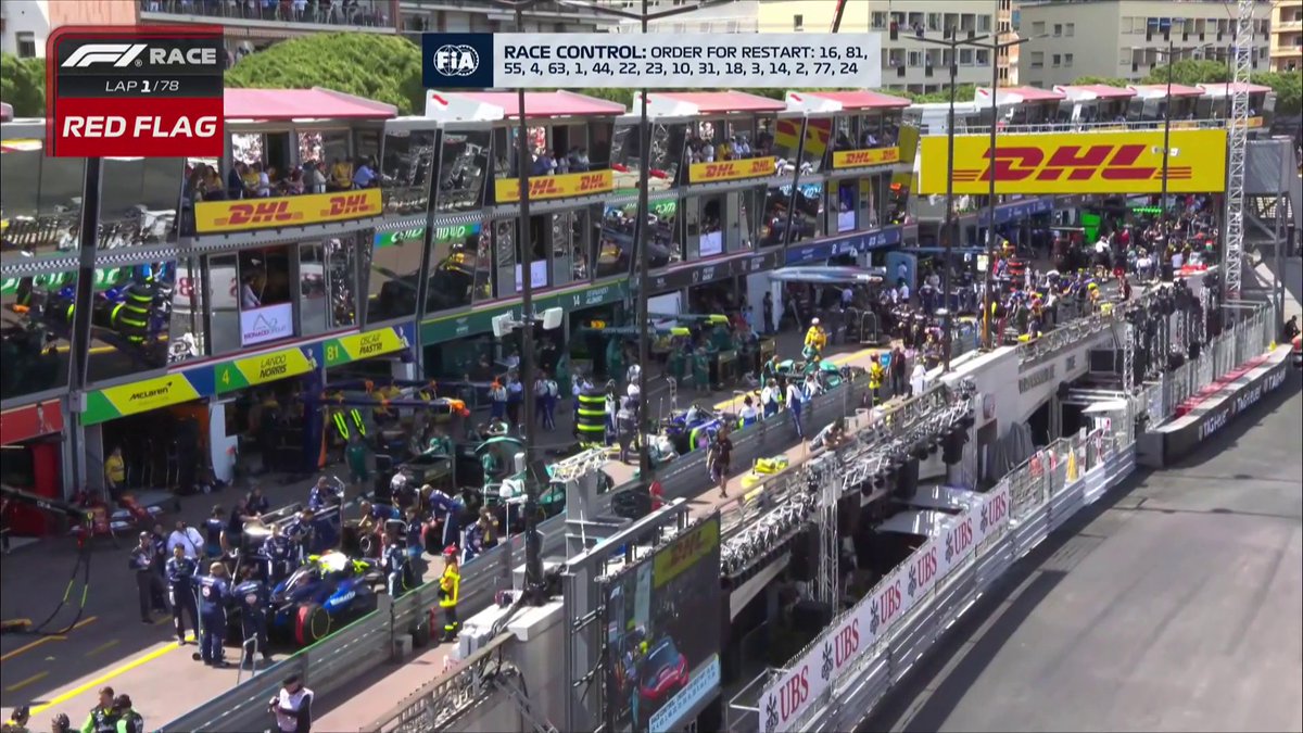 Confirmation of the restart order is in 🔊👇 Carlos Sainz WILL keep third for the restart in Monaco!