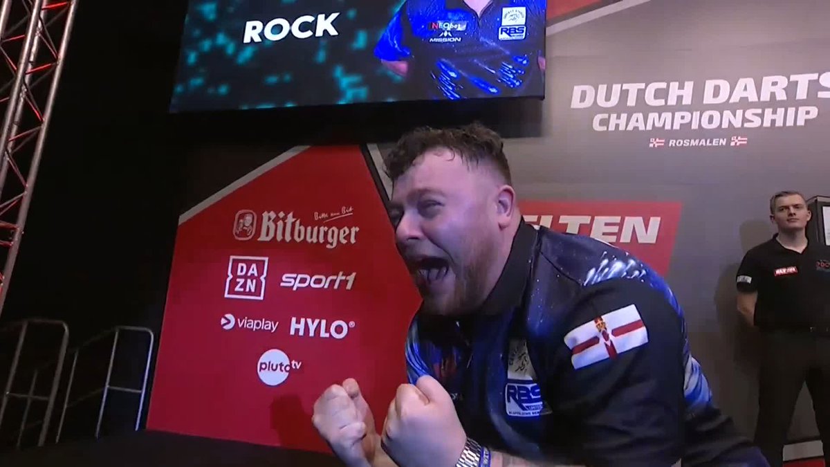 ROCK BREAKS NEW GROUND! 👏 What a moment for Josh Rock, who celebrates his maiden European Tour title in Rosmalen! 🏆 The Northern Irishman runs out an 8-4 winner against Jonny Clayton to win the 2024 Dutch Darts Championship!