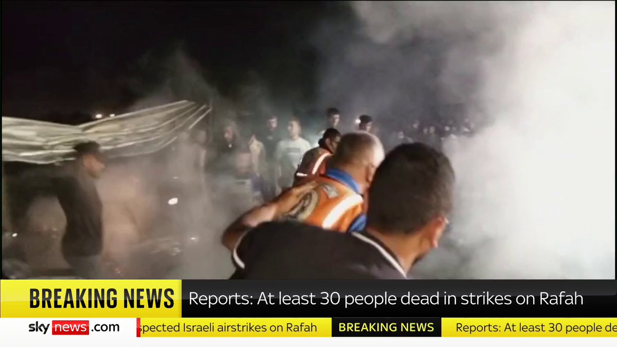 BREAKING: Israeli airstrikes on Rafah have reportedly killed 30 people after Hamas launched rocket attacks towards Tel Aviv for the first time in months. Latest: 📺 Sky 501, Virgin 602, Freeview 233 and YouTube