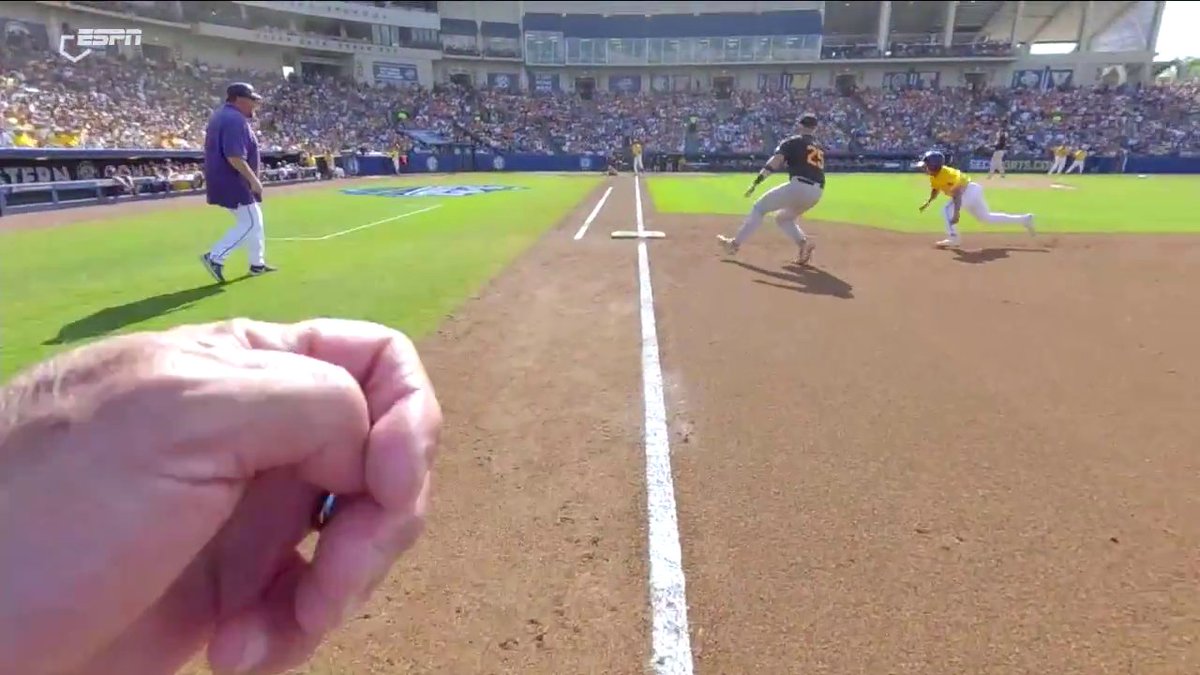 CATCHER PICKED HIM OFF WITH THE BASES LOADED 😱 SEC Network