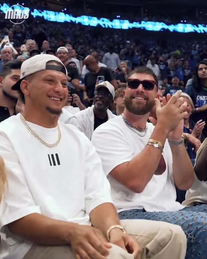 Our guy Pat and Taylor Swift's boyfriend in the house! Patrick Mahomes II Travis Kelce | #OneForDallas #MFFL
