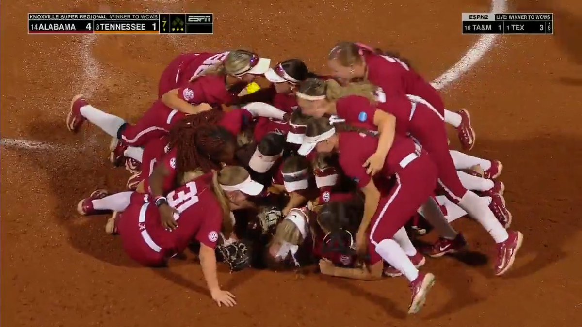 THEY'VE DONE IT 🐘 ALABAMA IS GOING TO THE #WCWS! #RoadToWCWS x 🎥 ESPN / Alabama Softball