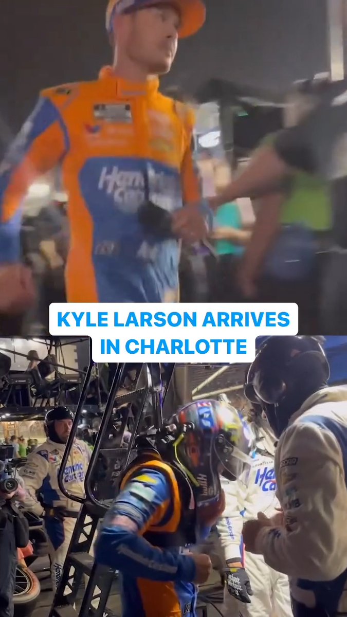 After finishing the #Indy500, Kyle Larson has made it to Charlotte. 🎥: No. 5 Team, Hendrick Motorsports