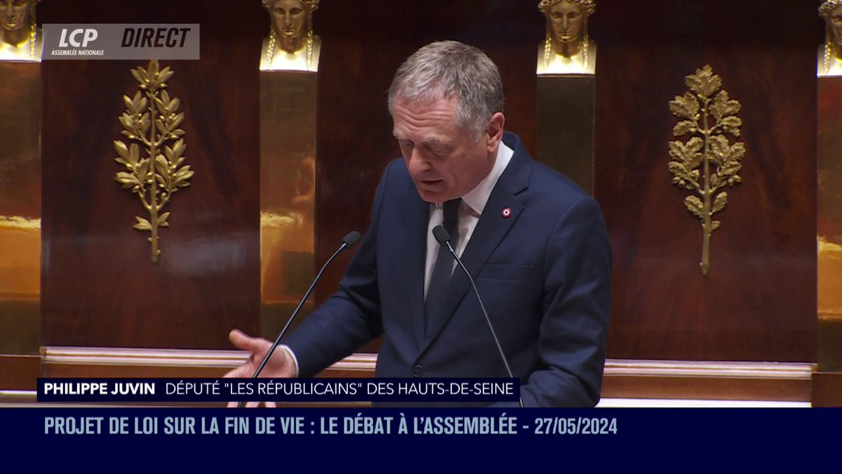 "Quand on est pauvre, la fin de vie est plus difficile que quand on est riche", affirme 🇫🇷 🇪🇺 Pr Philippe Juvin MD PhD. Il évoque une loi "écrite par des gens en bonne santé, riches, entourés, qui ont peur de la déchéance, et qui s'appliquera à des gens vulnérables." #DirectAN #FinDeVie
