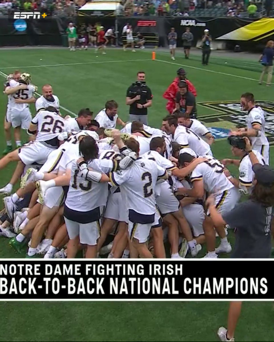 BACK-TO-BACK MEN'S LACROSSE TITLES FOR NOTRE DAME ☘️