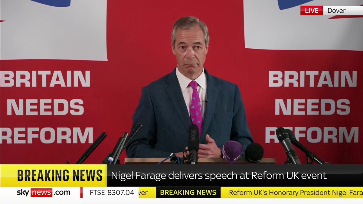 "The Rwanda policy is something that was plucked out of the air by a desperate Conservative government" says Nigel Farage as he delivered a speech at a Reform UK event today. 📺 Sky 501, Virgin 602, Freeview 233 and YouTube
