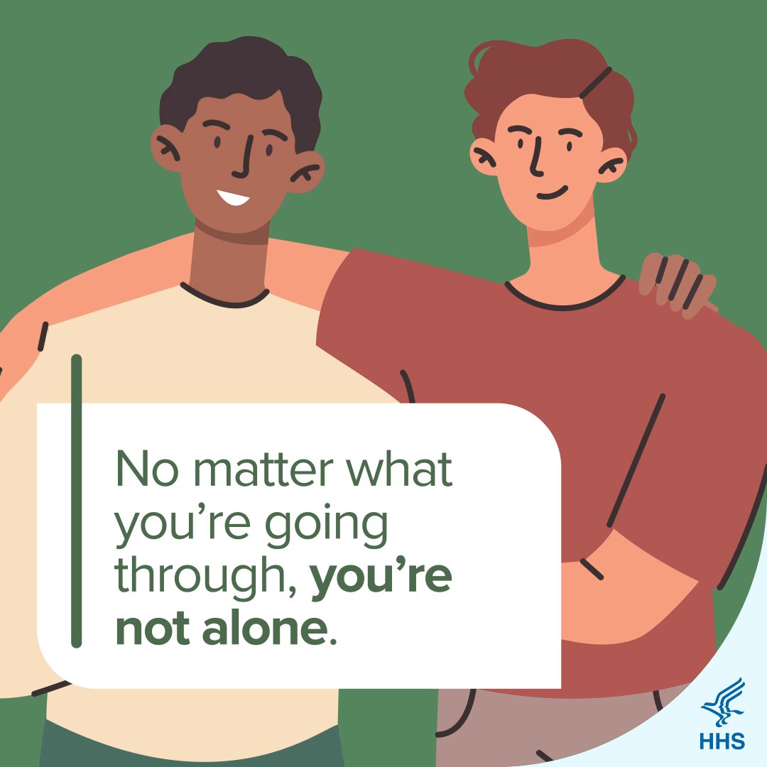 During Mental Health Awareness Month, remember that you are never alone. 💚 For resources and support, visit SAMHSA, where you can find 24/7 crisis counseling, confidential treatment referral, and more. Explore your options: