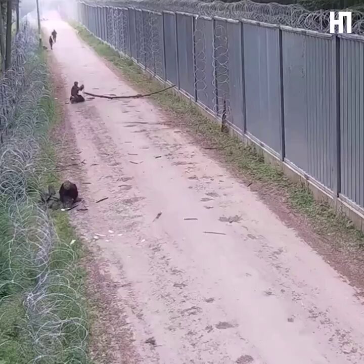 Żołnierze udzielają pierwszą pomoc kolegom, a imigranci ekonomiczni nadal rzucali w nich tym, co mieli pod ręką.