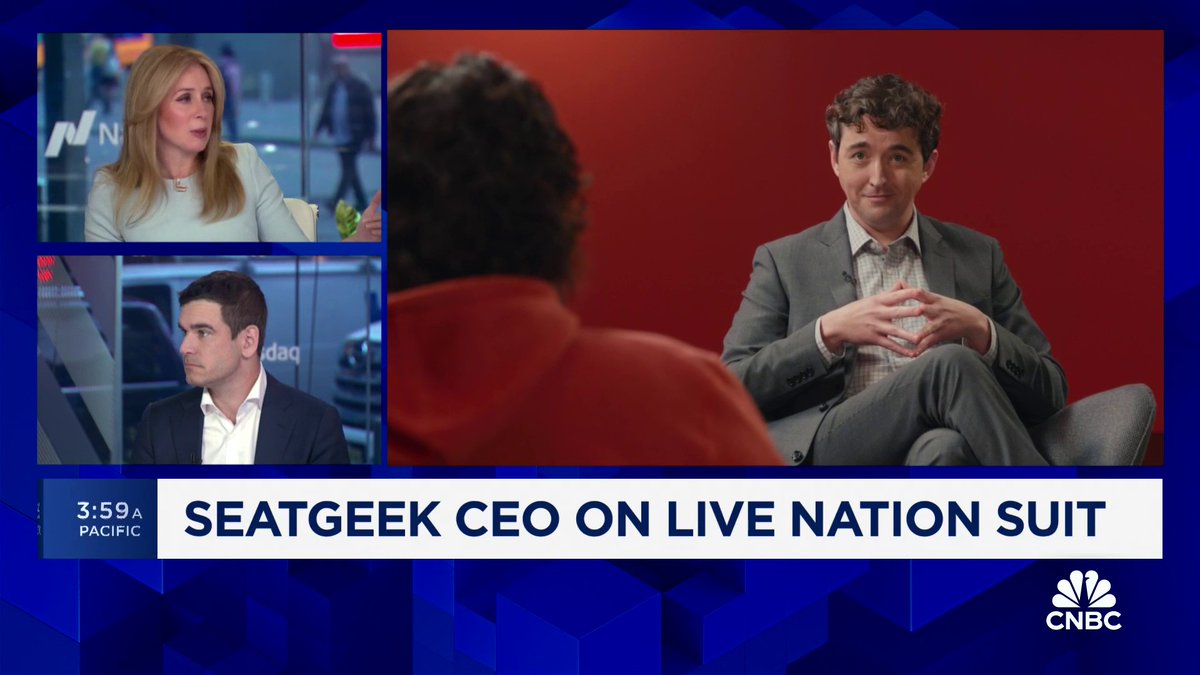 “We’re excited for more competition,” says SeatGeek CEO on the DOJ lawsuit against $LYV. “I’m a believer in free markets – I believe more people competing could build better stuff, and means better outcomes for fans, artists, teams – really everyone in the ecosystem.”