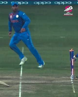 MS Dhoni's masterclass behind the stumps nominated in one of the greatest moments in T20 World Cup history. 🐐