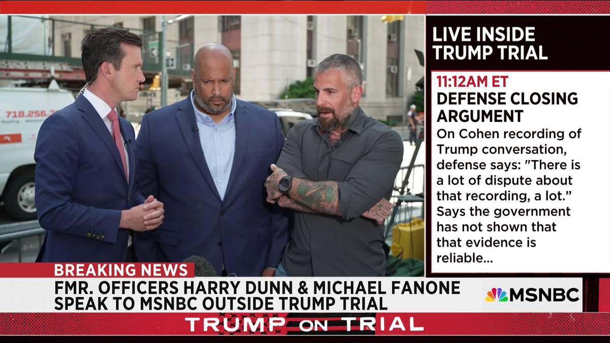 "I'm incredibly grateful for Robert De Niro lending his celebrity and his voice to this cause." WATCH: Former officers Harry Dunn and Michael Fanone explain why they showed up for the Biden campaign outside the Trump trial.