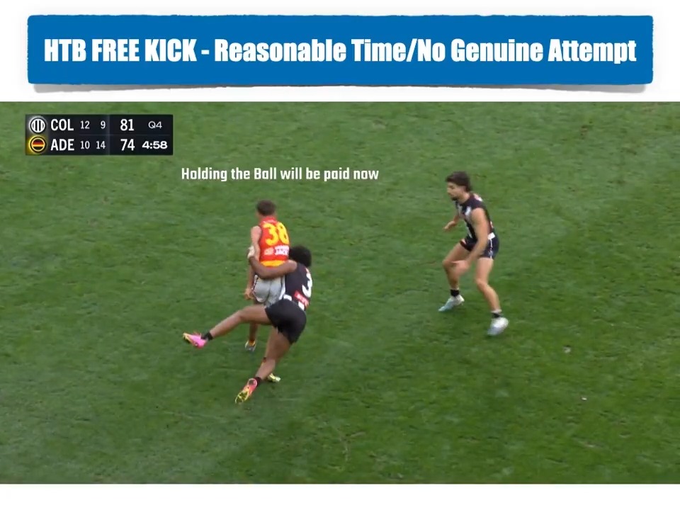 The AFL wrote to Clubs yesterday following feedback over a few weeks regarding the interpretation of holding the ball and how it is being officiated. Examples were provided to Clubs clarifying one aspect of holding the ball - reasonable time. Read more: