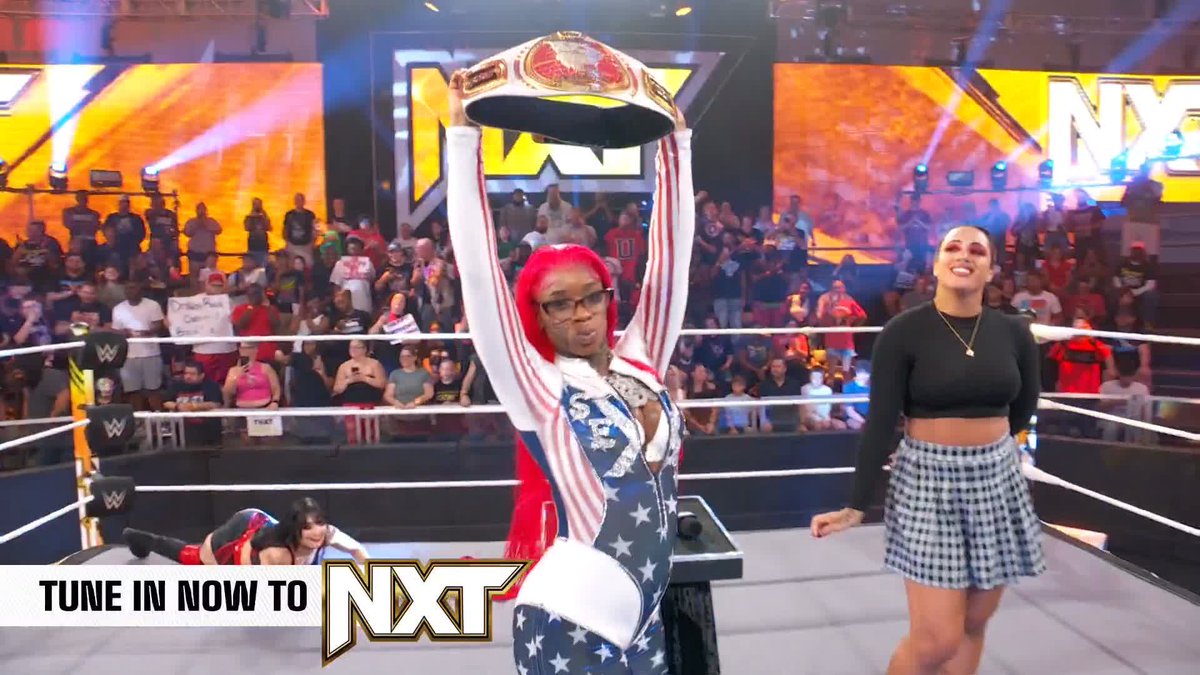 The host of #NXTBattleground ✅ Unveiling the NEW NXT Women’s North American Title ✅ Fighting off Tater?!? Sexyy Red is making herself right at home tonight on #WWENXT!!