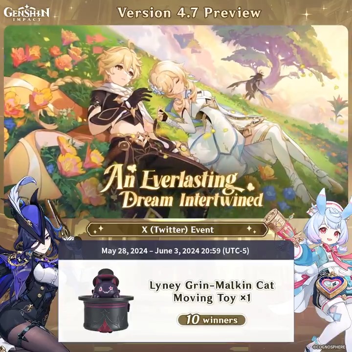 ✨Version 4.7 Preview✨ 🎁Participate in the event for a chance to win official merchandise. How to Participate: ① Follow Genshin Impact ② Retweet this post And you can instantly check the event results via this link>>> #GenshinImpact4ꓸ7