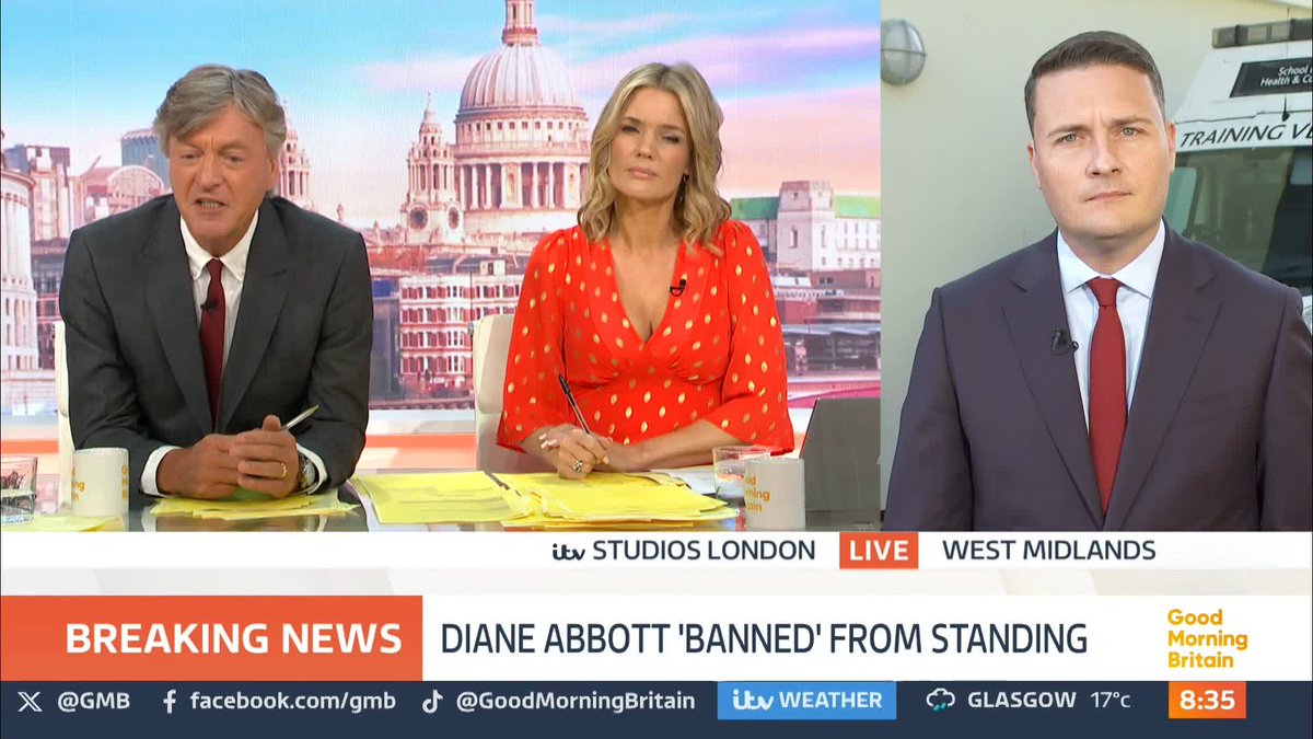 'Is it fair that she's treated like this?' Shadow Health Secretary Wes Streeting says the news that Diane Abbott has been 'banned' from standing for the Labour Party at the general election 'came as a surprise' to him.