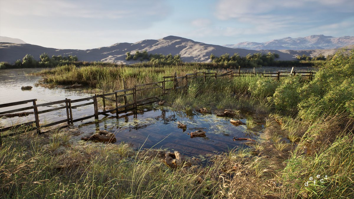 Unreal Engine 5 PCG Biome: River by the team at Defect XYZ is a complete solution for procedurally generated water, rivers, lakes and swamps. It also includes interactive foliage with complex wind 🏞️ You can try the free demo on their ArtStation: