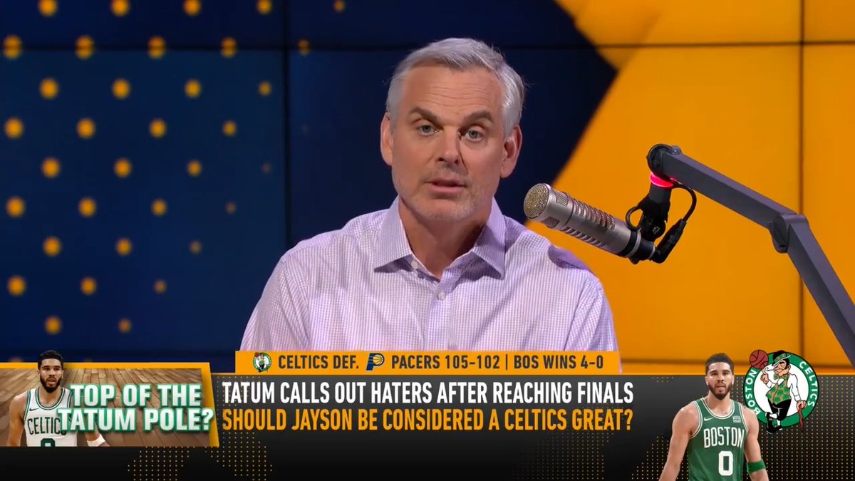 "I'm not sure he makes the all-time Celtics second team... The standard is different." — Colin Cowherd adds perspective to Jayson Tatum in Boston history