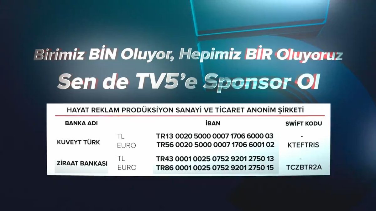 Biliyoruz, bir çiçekle baharın gelmeyeceğini Ama inanıyoruz, her baharın bir çiçekle başlayacağını Haydi! Hep birlikte haykıralım bu sesi, hep birlikte büyütelim gövdemizi... TV5 ile birimiz BİN oluyor, hepimiz BİR oluyoruz. Sende #TV5eSponsorOl