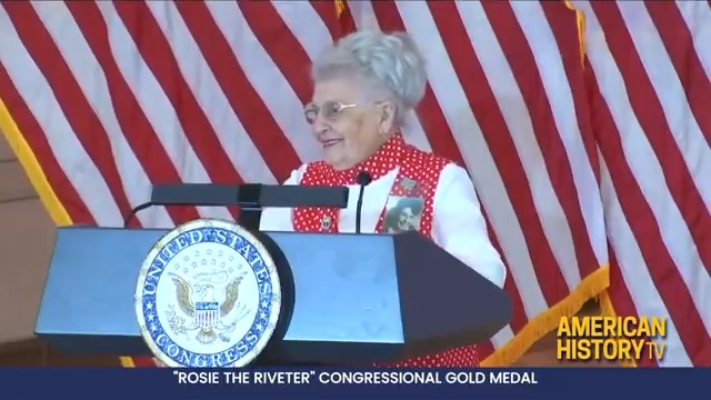 Rosie the Riveter was more than an iconic WWII poster - it was a real job for millions of women. Recently, the Congressional Gold Medal was awarded to “Rosie the Riveters” for their service. Watch the ceremony and hear from one of the "Rosies," June 1 at 7pm ET on CSPAN 2