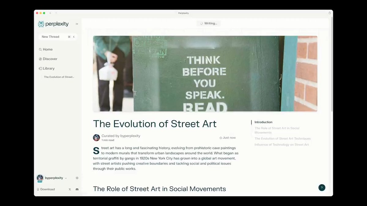 We're excited to roll out Perplexity Pages, a simple way to turn your research into visually appealing articles. With formatted images and sections, Pages lets you share in-depth knowledge on any topic. Available now for Pro users and rolling out to all users soon!