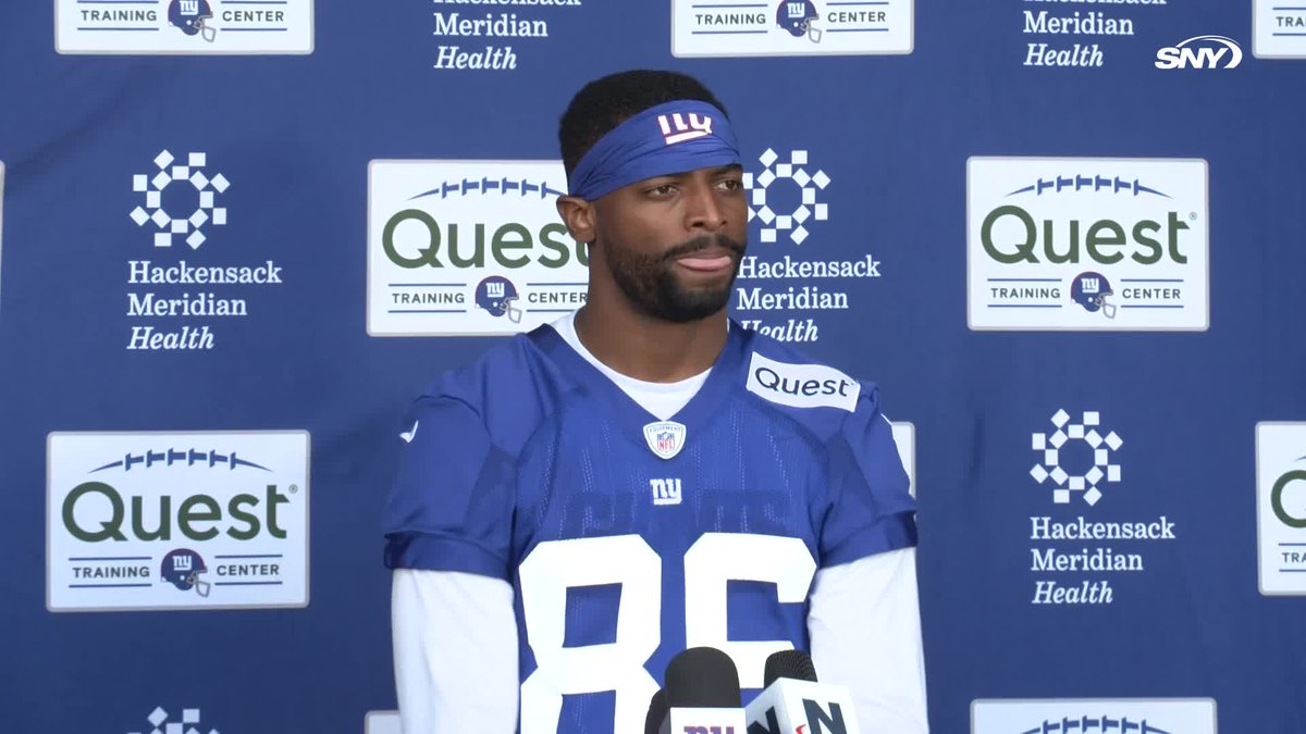 Darius Slayton is asked what Daniel Jones needs to do to gain respect across the league: "Win. Two years ago when we were in the playoffs, everybody was like, 'actually, he needs help.' The narrative comes and goes depending on how your team does."