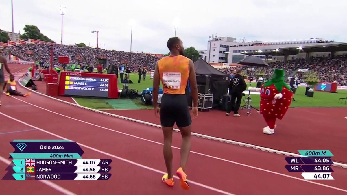 Matt Hudson-Smith OBLITERATES the European 400m record!!! A stunning 44.07 for Matt hudson-smith 👏👏👏 #OsloDL
