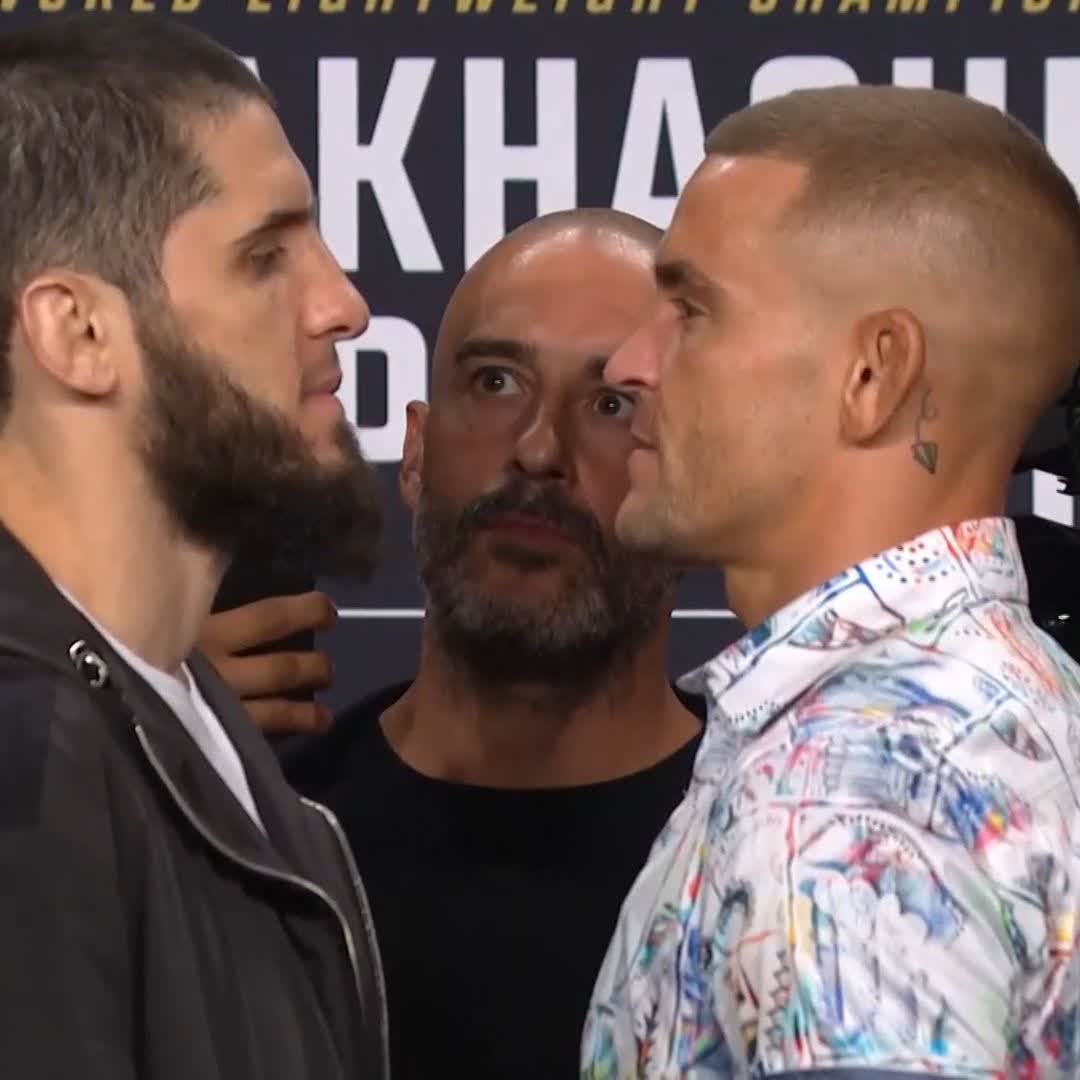 Islam Makhachev vs Dustin Poirier 🔥 GERGİN YÜZLEŞME ⚡️ #UFC302