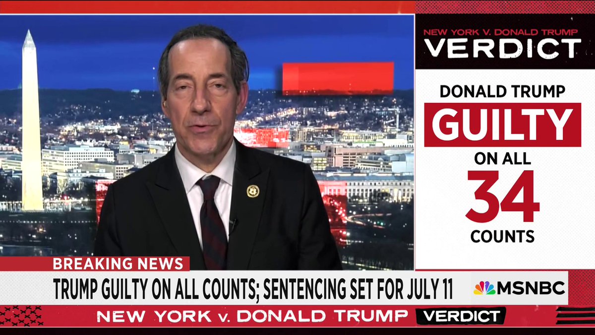 "I think we can feel proud that the system of justice, the rule of law, within liberal democracy has survived." WATCH: @repRaskin (D-MD) reacts to today's Trump verdict and how it reflects politicians across the country.