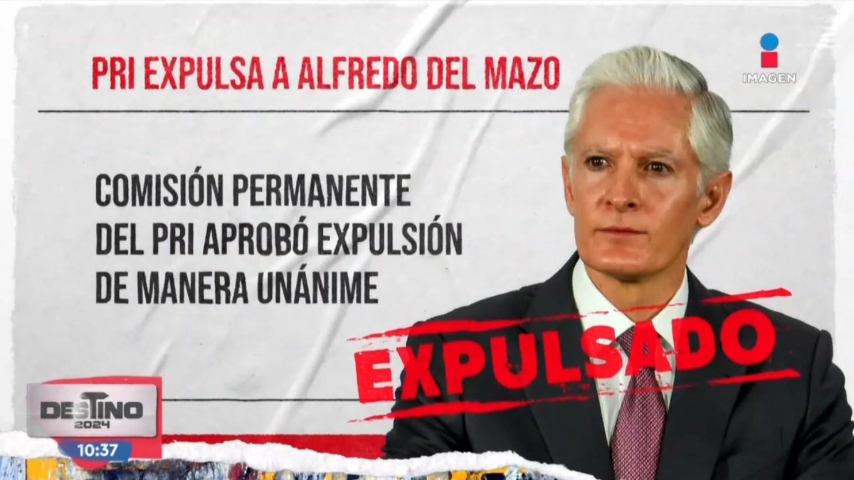 El #PRI aprobó de manera unánime expulsar a Alfredo del Mazo por atentar contra los principios establecidos en los estatutos internos y por actos de traición. Así respondió el ex gobernador del #Edomex: