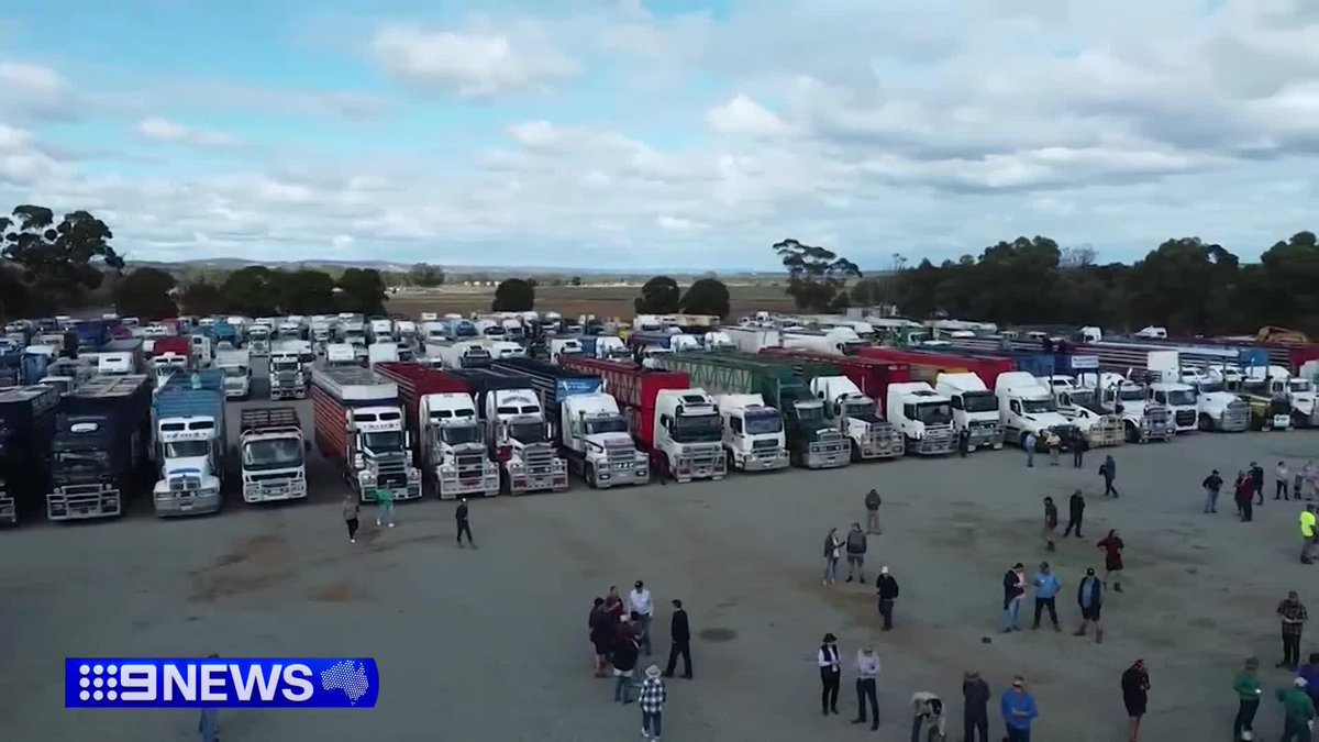 A massive convoy of trucks and utes has descended on the city as farmers protest the end of live sheep exports. More than 3,000 making the trip from right around WA, worried the ban will wipe out regional communities. Sarah Smith #9News