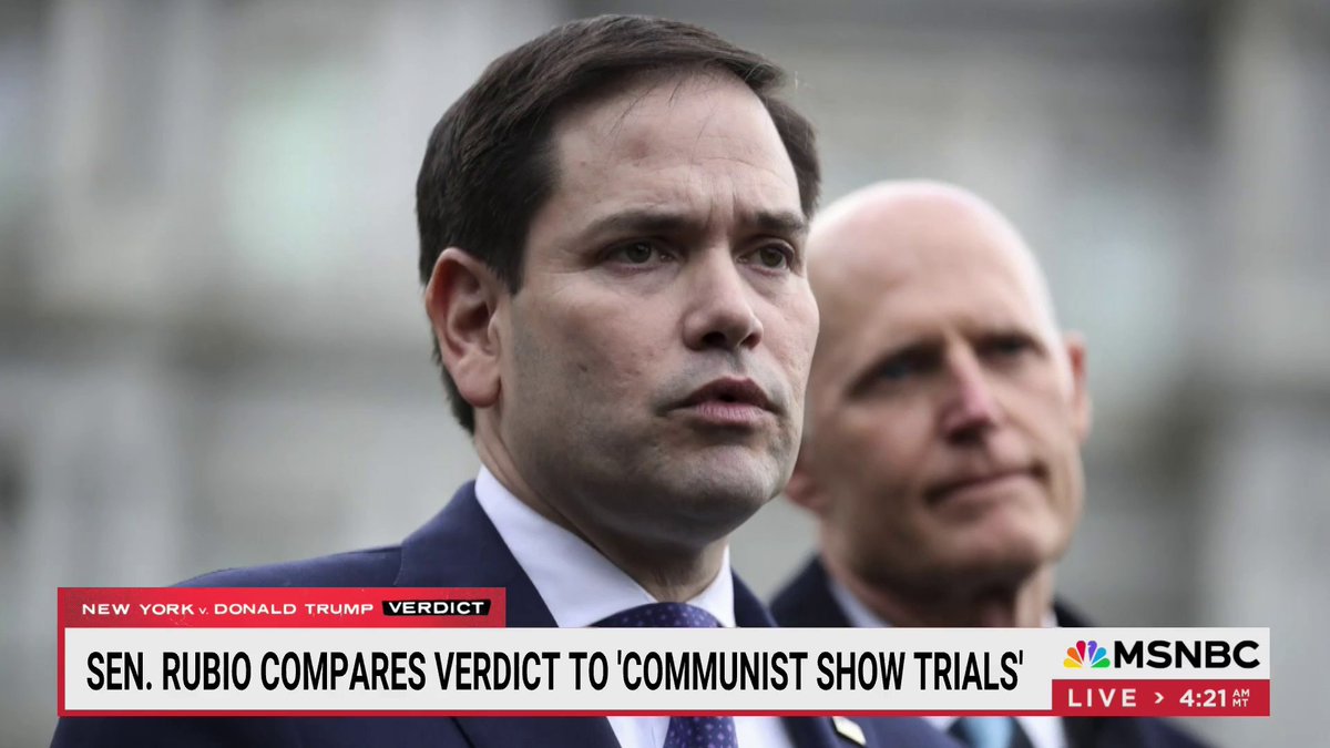 "Americans know that Marco Rubio is lying. Americans know we are a nation of laws. Americans know that these jurors do a noble job. You have these people going out there saying these outrageous things." --JoeNBC on Sen. Rubio comparing verdict to 'communist show trials'