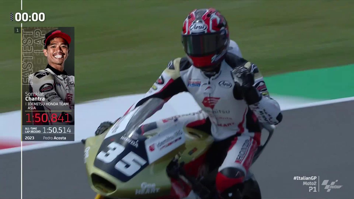 P2 in FP 🔥 P1 in P1 🔝 Somkiat chantra is feeling well in form at Mugello 😎 #ItalianGP 🇮🇹