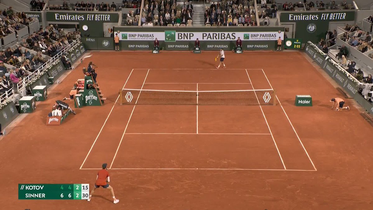 70% of Earth is covered by water, the rest by Sinner 🌍 #RolandGarros