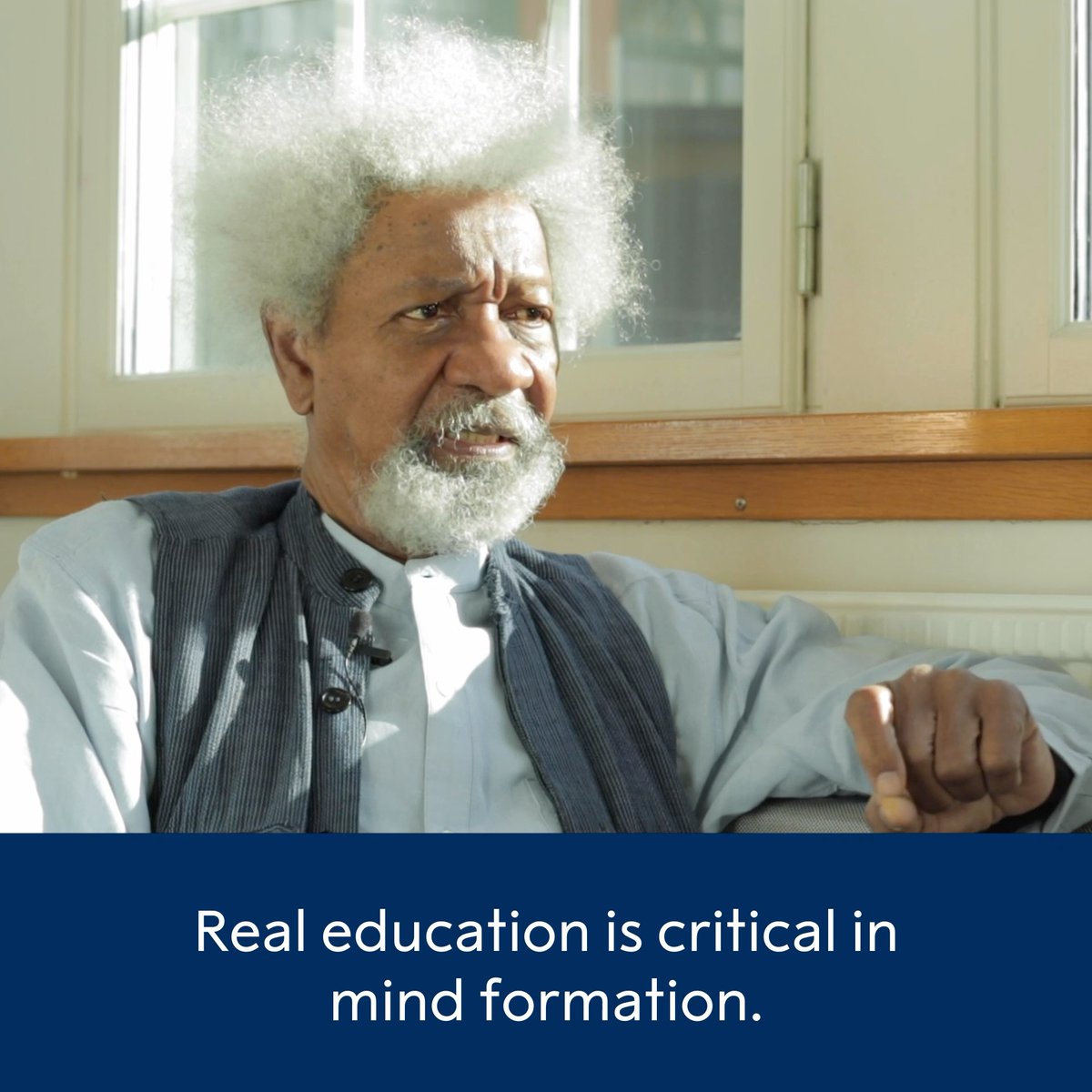“Education that will make a person have more compassion and humanity is the kind of education that the world needs.” Nobel Prize laureates Leymah Gbowee and Wole Soyinka reflect upon the power of knowledge and education. What does education mean to you?