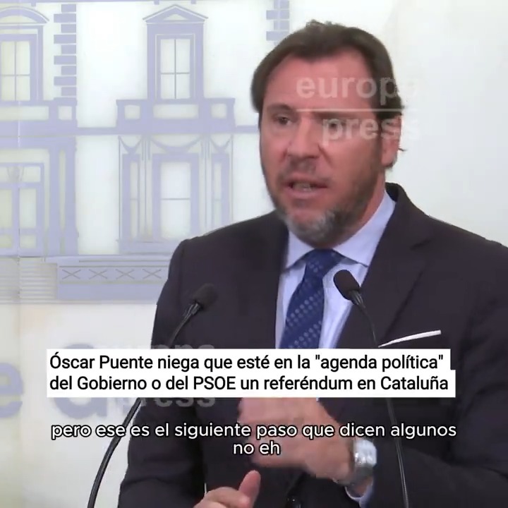 Óscar Puente niega que un referéndum en Cataluña esté en la "agenda política" del Gobierno o del PSOE: "Eso se lo garantizo yo"