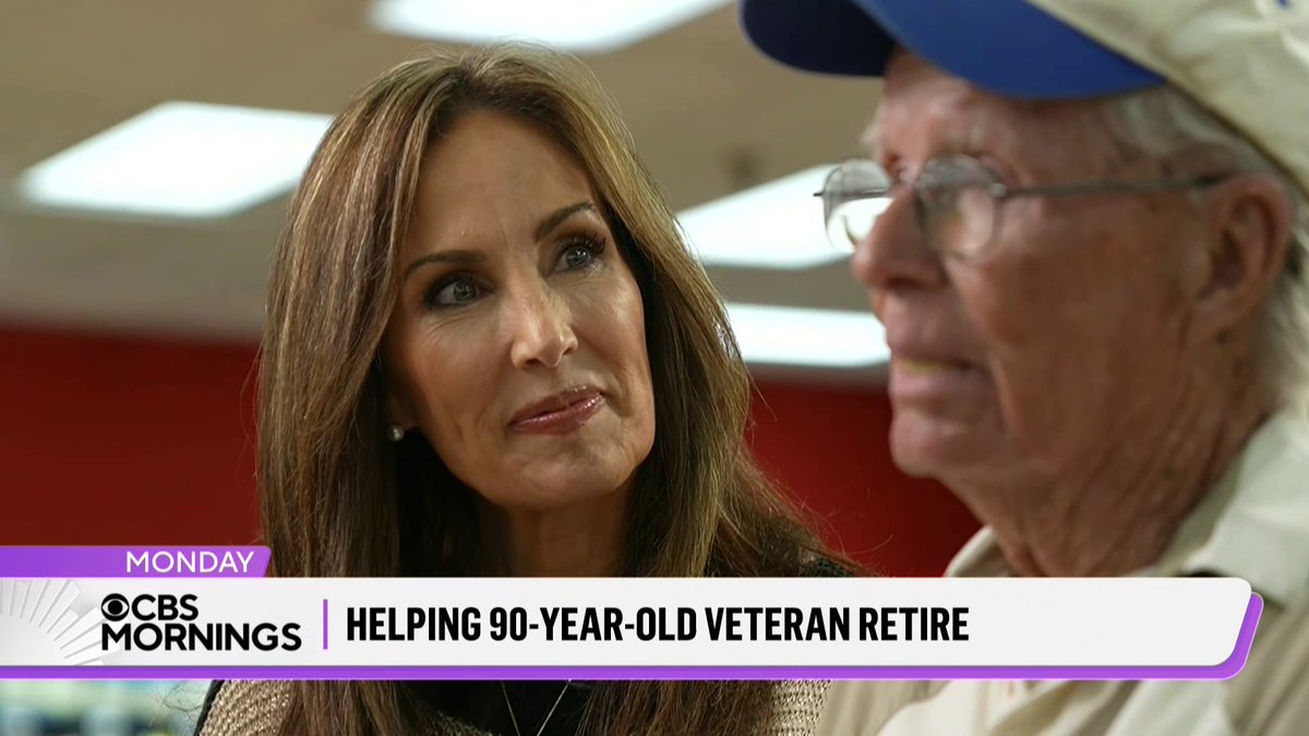A 90-year-old veteran no longer needs to work at his local supermarket to pay the bills, thanks to the generosity of strangers. It all started with karen swensen. @davidbegnaud shares their story, Monday on CBS Mornings.