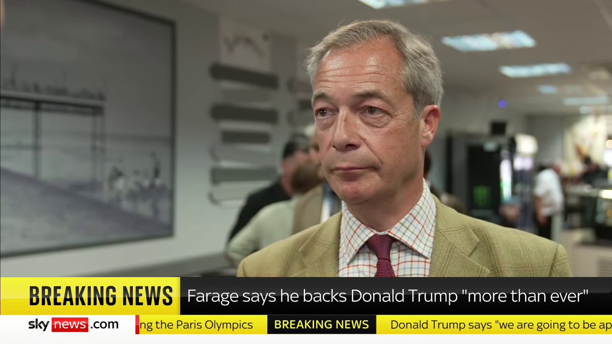 "The American judicial system stinks." Nigel Farage MP, honorary president of Reform UK, says he is backing Donald Trump "more than ever" despite his conviction. Latest here: 📺 Sky 501, Virgin 602, Freeview 233 and YouTube