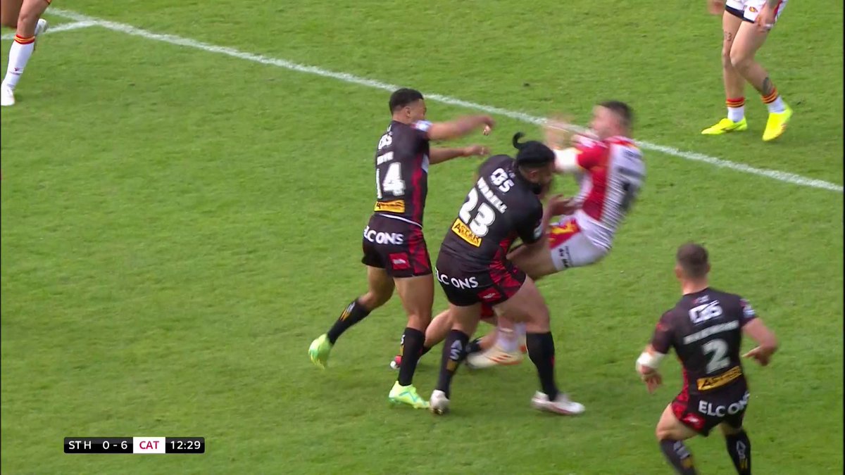 That is one HUGE hit by Sione Mata'utia and Konrad Hurrell LOVES it!