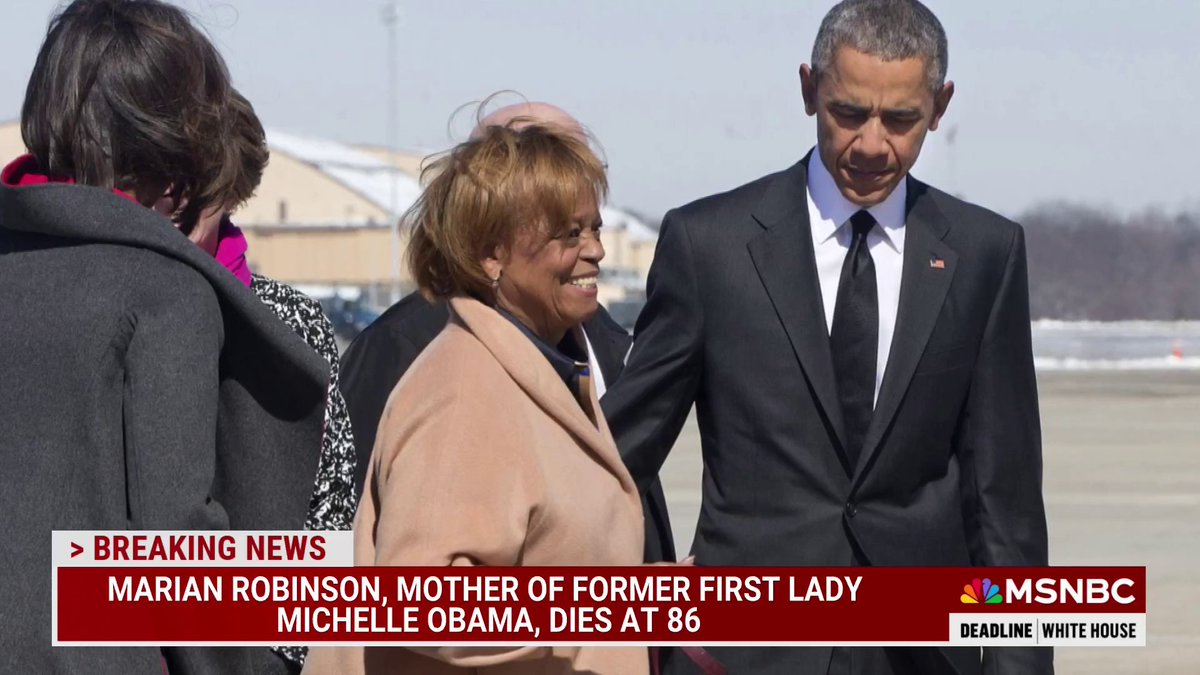 BREAKING: Marian Robinson, mother of former First Lady Michelle Obama, has died at 86.
