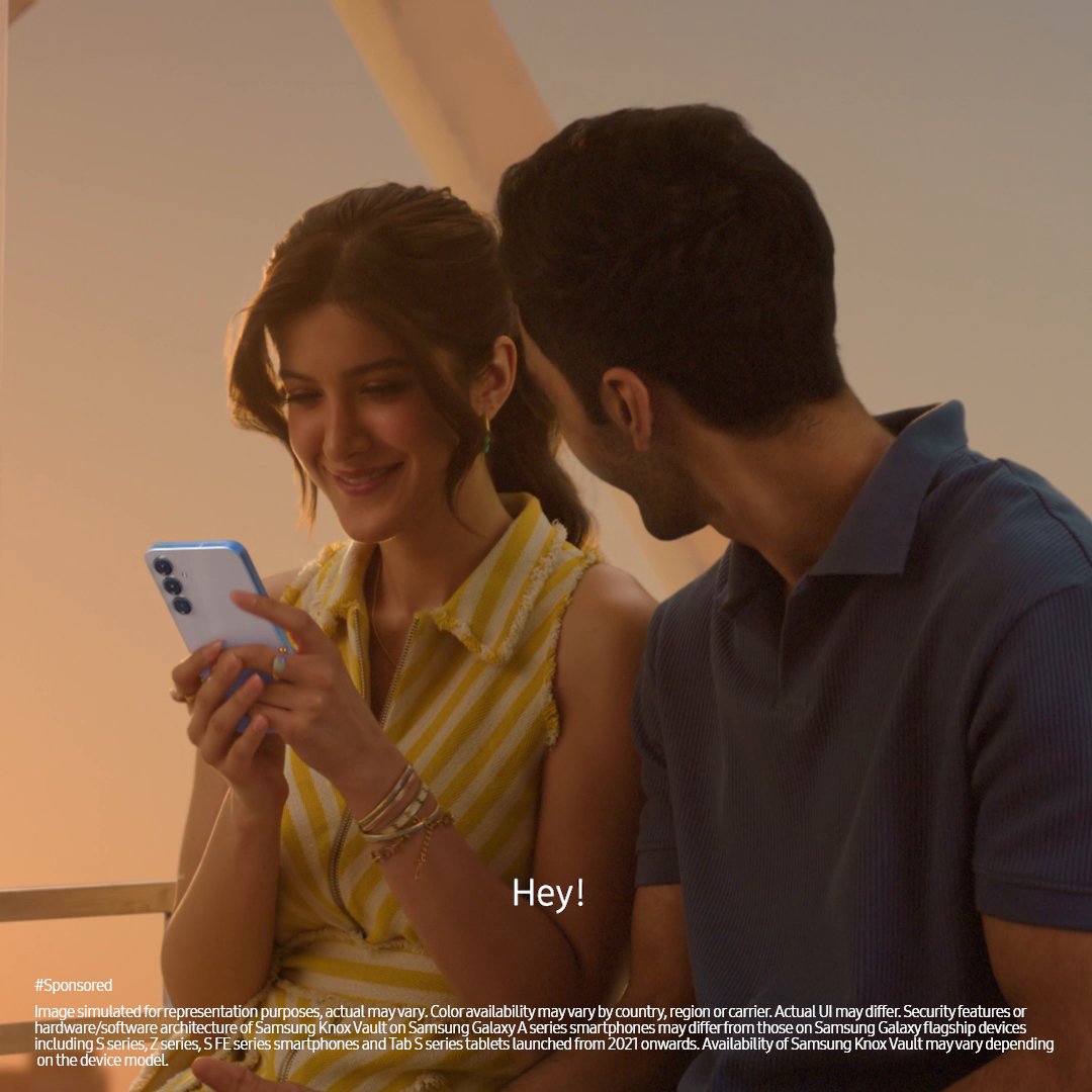 The awesome love story is blossoming!❤️ Till you are ready to announce it to the world, keep it secure with #PrivateShare &amp; #SecureFolder. Because what’s private, should remain absolutely private with #GalaxyA55 5G and #GalaxyA35 5G. Own now: