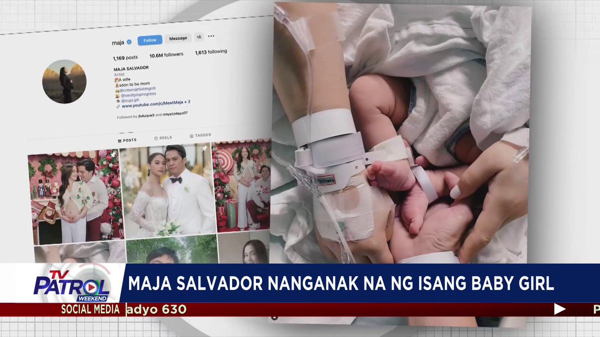 Isinilang na ni Maja Salvador ang baby girl nila ng asawang si Rambo Nuñez. Basahin: