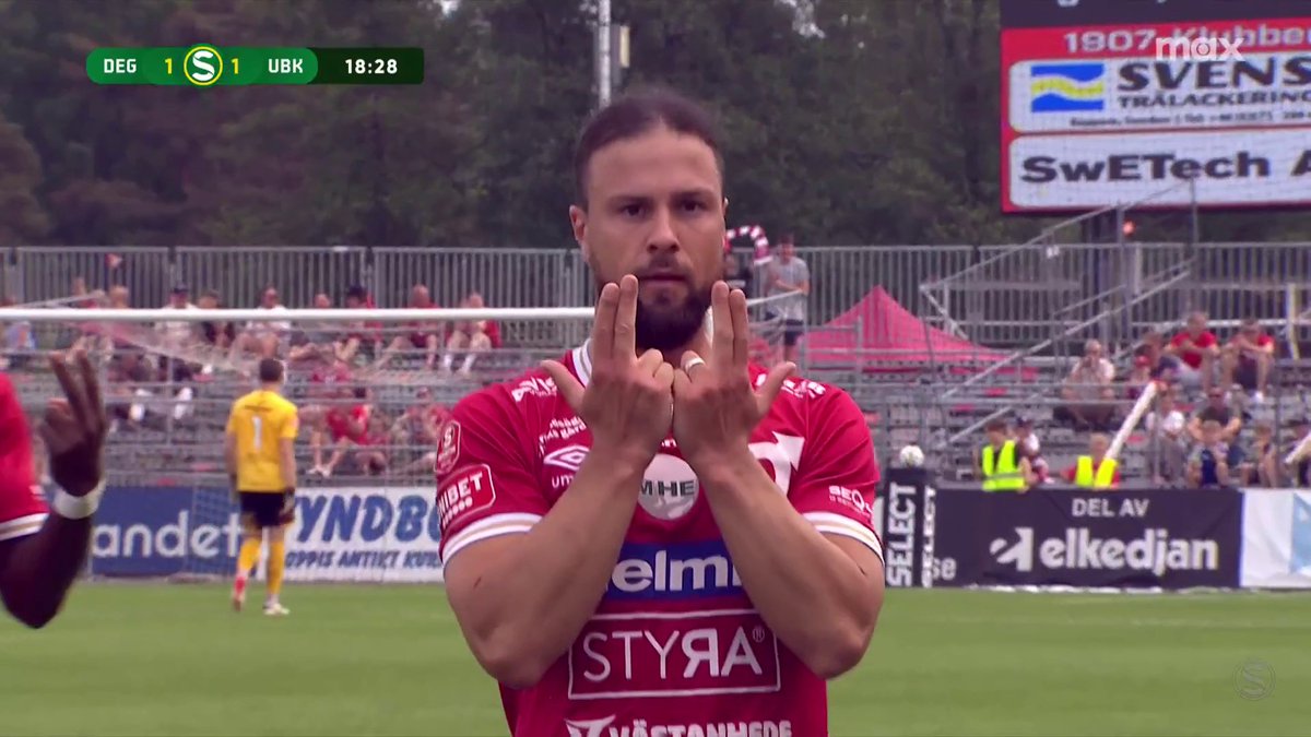 Smack! 🚀 Abdelkarim Mammar smäller dit kvitteringen för Degerfors. 📲 Se all kommande sport på vår nya streaming-hemmaplan Max, där du ser allt från Superettan.