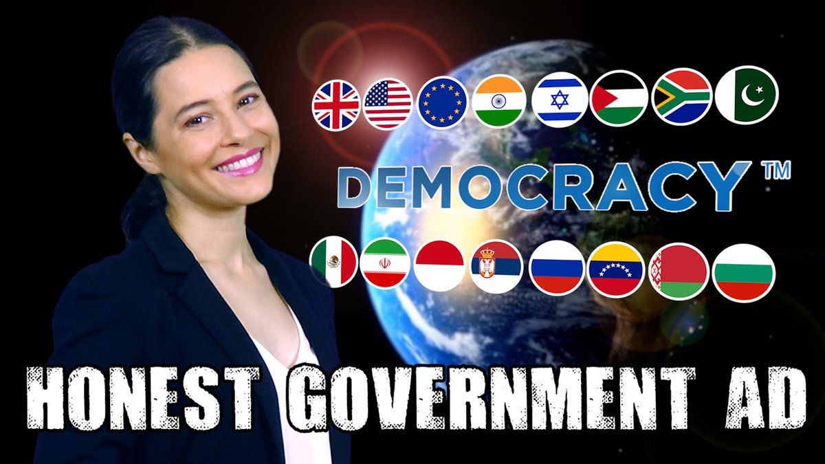 The Government™ has made an ad about the state of Democracy™, and it’s surprisingly honest and informative. feat. 🇮🇳 🇬🇧 🇪🇺 🇺🇲 🇿🇦 🇮🇩 🇵🇰 🇮🇷 🇮🇱 🇷🇸 🇲🇽 🇻🇪 🇧🇾 🇷🇺 🇧🇬