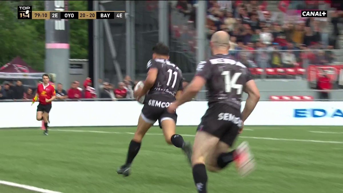 L'ESSAI DE LA VICTOIRE POUR OYONNAX ๐คฉ Au terme d'un match irrespirable, c'est Oyonnax Rugby qui a le dernier mot avec ce superbe essai incrit par Reybier ๐ฅ #OYOAB