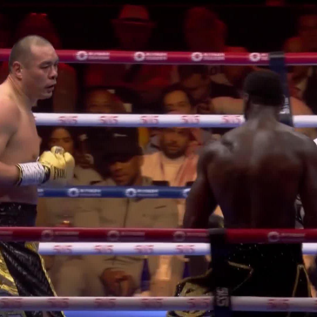 ZHILEI ZHANG KNOCKS OUT DEONTAY WILDER IN THE 5TH ROUND 😱🚨 (via DAZN Boxing)