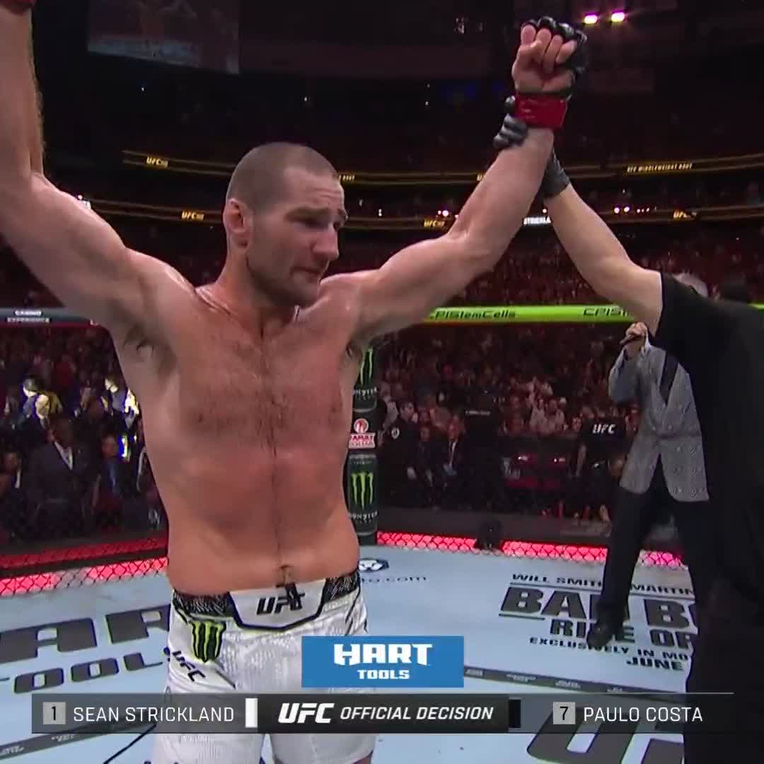 Sean Strickland, Paulo Costa’yı puanla yeniyor! #UFC302 46-49 Costa 50-45 Sean 49-46 Sean