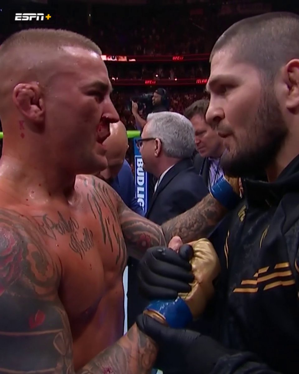 Khabib came over to check on Dustin after the fight 🤝 #UFC302