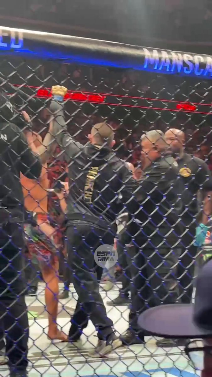 Khabib raised Poirier's hand after checking on him 🥹 #UFC302