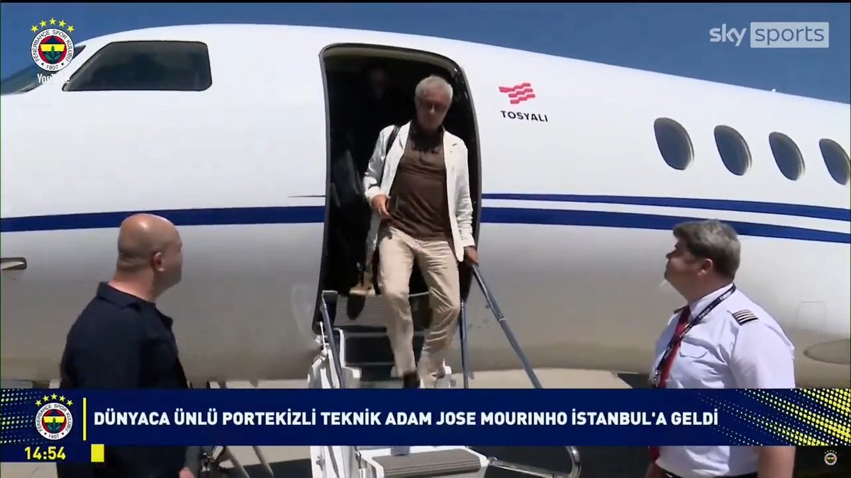 José Mourinho has arrived in Istanbul ahead of being unveiled as the new Fenerbahce manager 🇹🇷 📹: FB TV